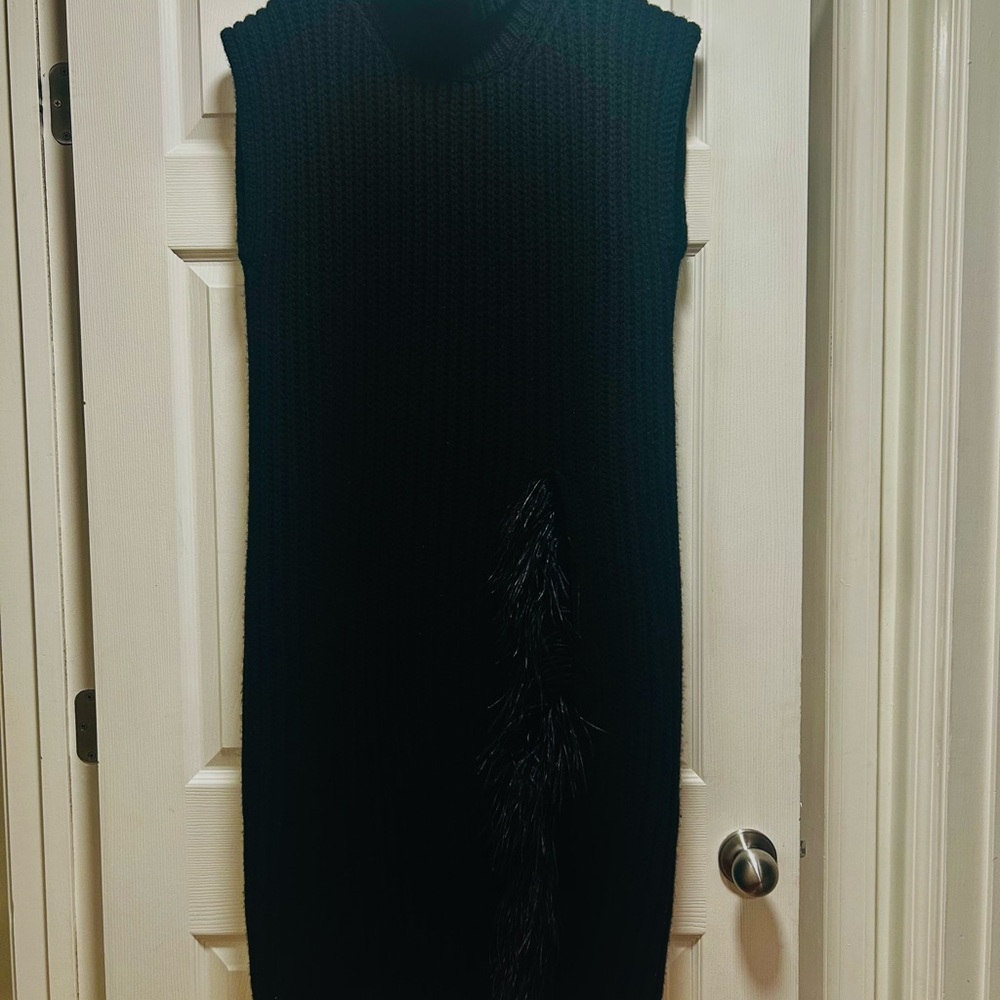 Valentino Black Textured Midi Dress